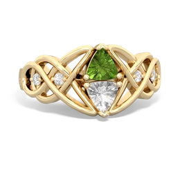 Peridot Keepsake Celtic Knot 14K Yellow Gold ring R5300