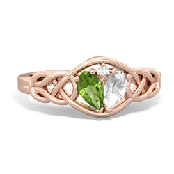 Peridot Celtic Love Knot 14K Rose Gold ring R5420