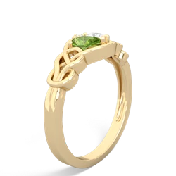 Peridot Celtic Love Knot 14K Yellow Gold ring R5420