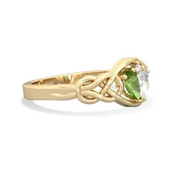 Peridot Celtic Love Knot 14K Yellow Gold ring R5420