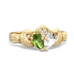 Peridot 'Our Heart' Claddagh 14K Yellow Gold ring R2388