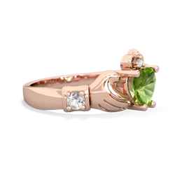 Peridot Claddagh Keepsake 14K Rose Gold ring R5245