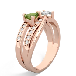 Peridot Bowtie 14K Rose Gold ring R2360