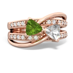 Peridot Bowtie 14K Rose Gold ring R2360