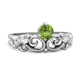 Peridot Crown Keepsake 14K White Gold ring R5740