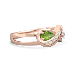 Peridot Diamond Infinity 14K Rose Gold ring R5390