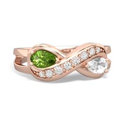 Peridot Diamond Infinity 14K Rose Gold ring R5390