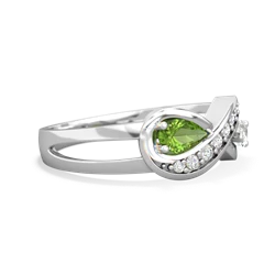 Peridot Diamond Infinity 14K White Gold ring R5390