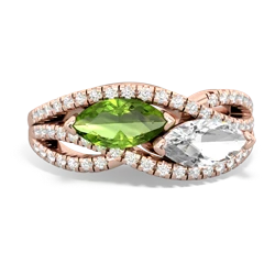 Peridot Diamond Rivers 14K Rose Gold ring R3070