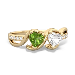 Peridot Side By Side 14K Yellow Gold ring R3090