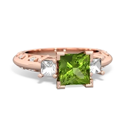 Peridot Eternal Embrace Engagement 14K Rose Gold ring C2001