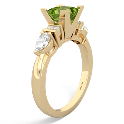 Peridot 6Mm Princess Eternal Embrace Engagement 14K Yellow Gold ring C2002