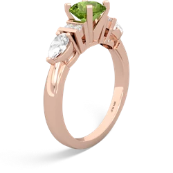 Peridot 6Mm Round Eternal Embrace Engagement 14K Rose Gold ring R2005