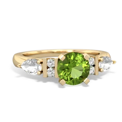 Peridot 6Mm Round Eternal Embrace Engagement 14K Yellow Gold ring R2005