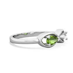 Peridot Infinity 14K White Gold ring R5050