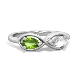 Peridot Infinity 14K White Gold ring R5050