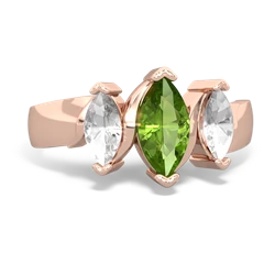 Peridot Three Peeks 14K Rose Gold ring R2433