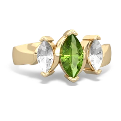 Peridot Three Peeks 14K Yellow Gold ring R2433