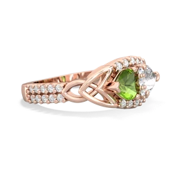 Peridot Sparkling Celtic Knot 14K Rose Gold ring R2645