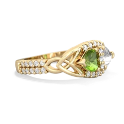 Peridot Sparkling Celtic Knot 14K Yellow Gold ring R2645