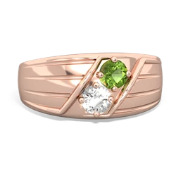 Peridot Men's Streamline 14K Rose Gold ring R0460