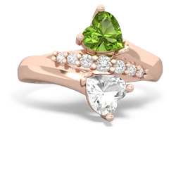 Peridot Heart To Heart 14K Rose Gold ring R2064