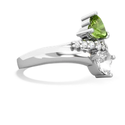 Peridot Heart To Heart 14K White Gold ring R2064