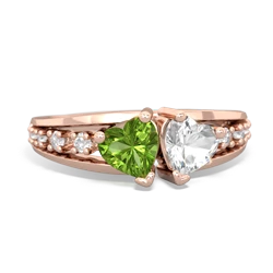 Peridot Heart To Heart 14K Rose Gold ring R3342