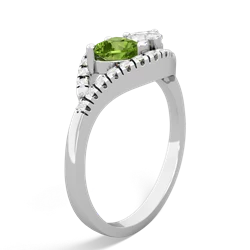 Peridot Mother And Child 14K White Gold ring R3010