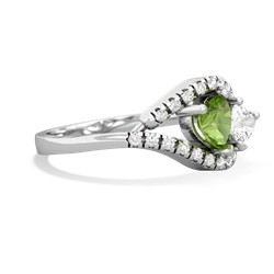 Peridot Mother And Child 14K White Gold ring R3010