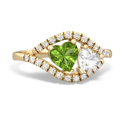 Peridot Mother And Child 14K Yellow Gold ring R3010