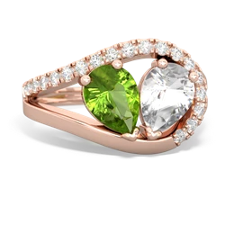 Peridot Nestled Heart Keepsake 14K Rose Gold ring R5650