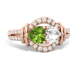 Peridot Art-Deco Keepsake 14K Rose Gold ring R5630