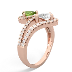 Peridot Diamond Dazzler 14K Rose Gold ring R3000