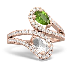 Peridot Diamond Dazzler 14K Rose Gold ring R3000