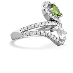 Peridot Diamond Dazzler 14K White Gold ring R3000