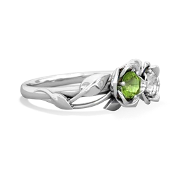 Peridot Rose Garden 14K White Gold ring R5510