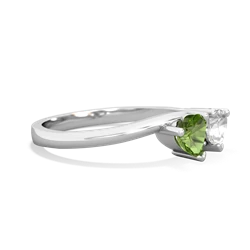 Peridot Sweethearts 14K White Gold ring R5260