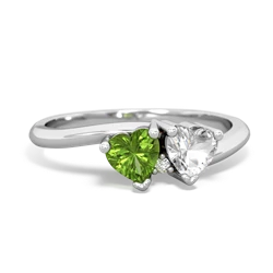 Peridot Sweethearts 14K White Gold ring R5260