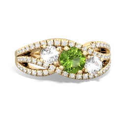 Peridot Three Stone Aurora 14K Yellow Gold ring R3080