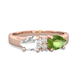 Peridot Pear Bowtie 14K Rose Gold ring R0865