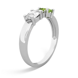 Peridot Pear Bowtie 14K White Gold ring R0865