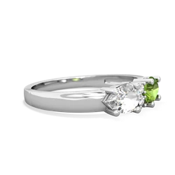 Peridot Pear Bowtie 14K White Gold ring R0865