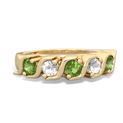 Peridot Anniversary Band 14K Yellow Gold ring R2089