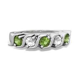 Peridot Anniversary Band 14K White Gold ring R2089