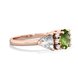 Peridot Antique Style Three Stone 14K Rose Gold ring R2186