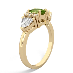 Peridot Antique Style Three Stone 14K Yellow Gold ring R2186