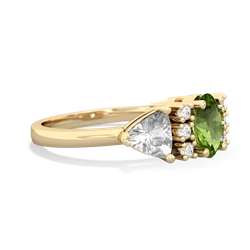 Peridot Antique Style Three Stone 14K Yellow Gold ring R2186