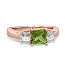 Peridot Three Stone Trellis 14K Rose Gold ring R4015