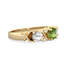 Peridot Hugs And Kisses 14K Yellow Gold ring R5016